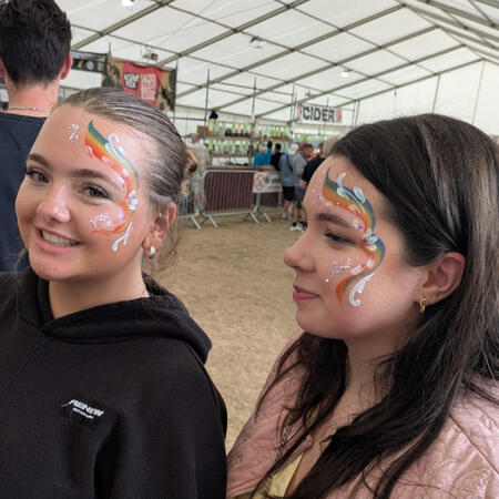 Face paint full face - rainbow butterfly Face paint full face - rainbow butterfly