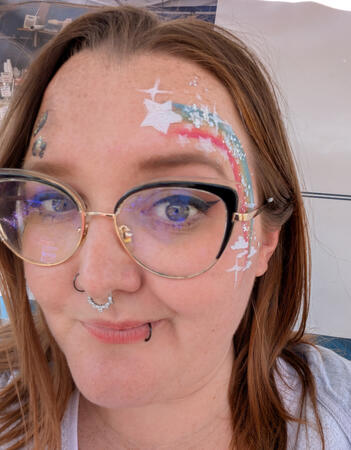 Face paint full face - rainbow butterfly