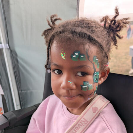 Face paint full face - rainbow butterfly Face paint full face - rainbow butterfly