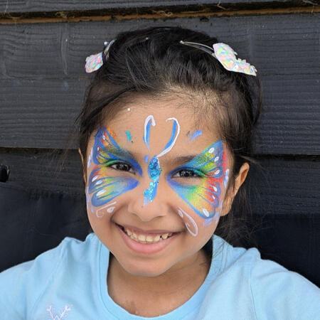 Face paint full face - rainbow butterfly Face paint full face - rainbow butterfly